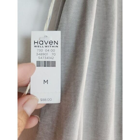 NWT Haven Well Within By Talbots Grey Jersey Knit Midi Overall Dress size Medium - Picture 8 of 12